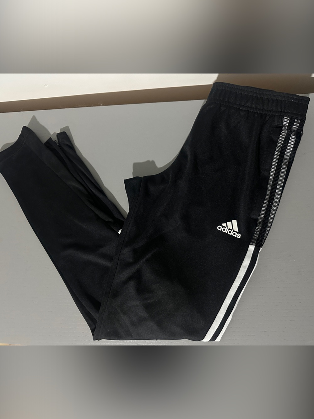 Adidas Black Joggers with White Stripe